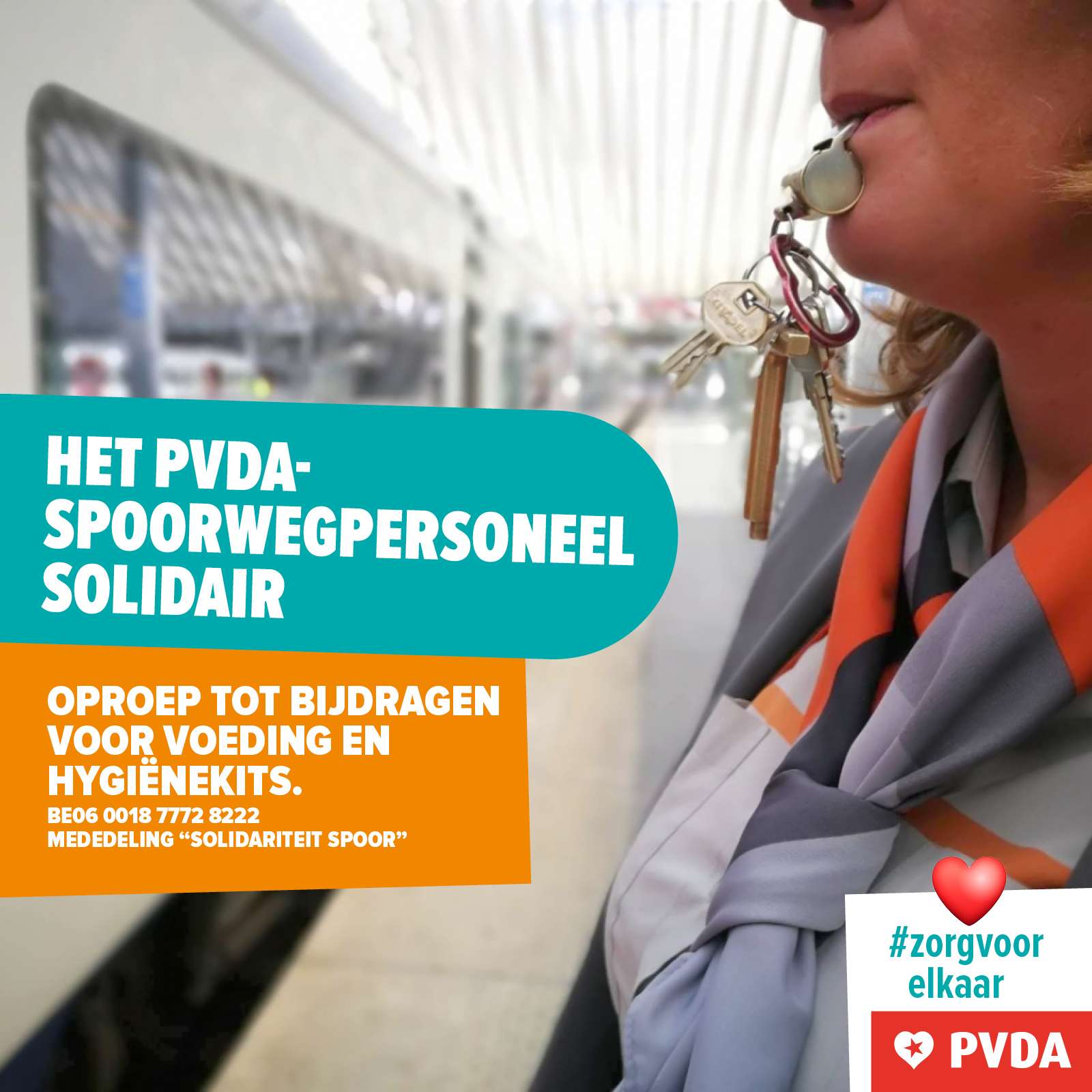 PVDA-spoorwegpersoneel doet een oproep om voedsel en hygiënekits te schenken